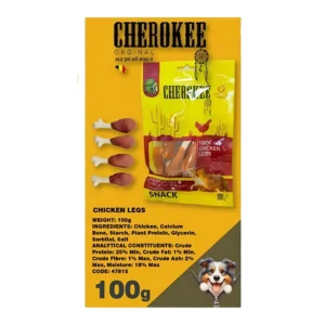 تشویقی نرم سگ با طعم ران مرغ برند چروکی ( Cherokee ) وزن 100 گرمی